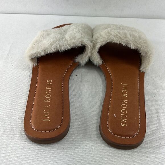 Jack Rogers Faux Fur Sabrina Slide Sandal Natural size 6.5 - Picture 3 of 7